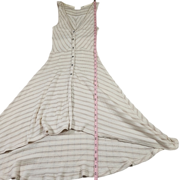 Postmark By Anthropologie Hi/Low Button Up Semi Sheer Swing Dress, Cream, XS - Picture 14 of 15
